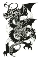 celtic dragon wrapping tattoo design idea
