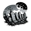 Graveyard tattoo design idea