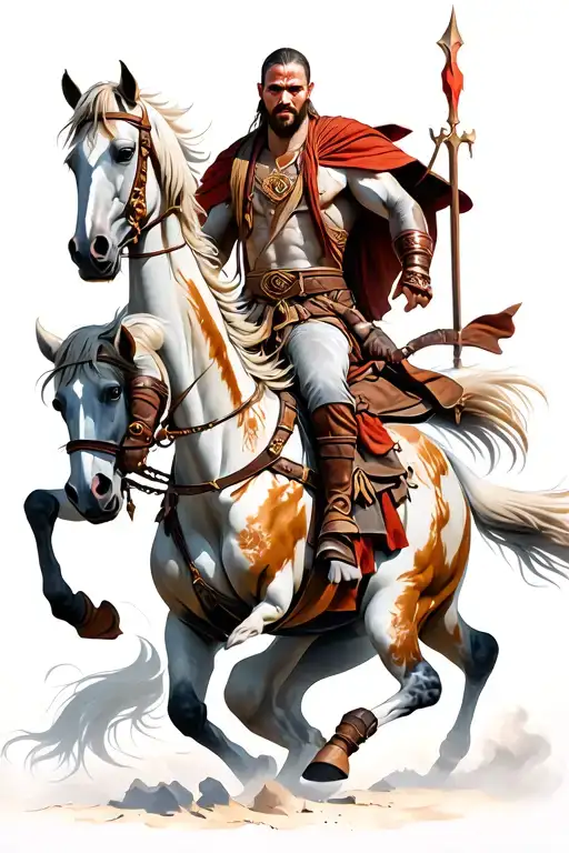 god of war nomads on horses tattoo design idea