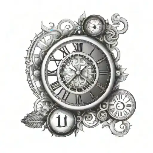 11:30 oclock roman numerals tattoo design idea