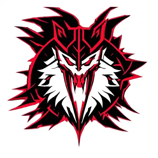 Berserker emblem, Somehow incorporate the theme of fate into it as well as have it in a cyber sigilism style tattoo design idea