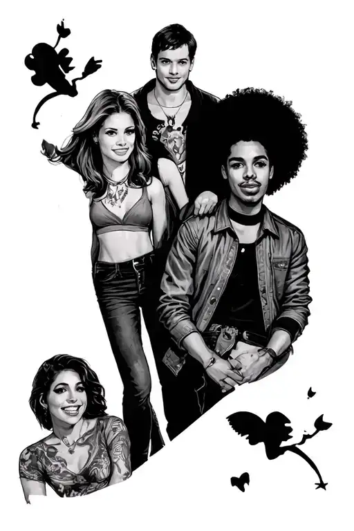 FRIENDS TV show characters tattoo design idea