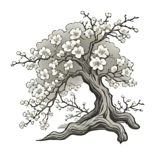 cherry blossom tree tattoo design idea