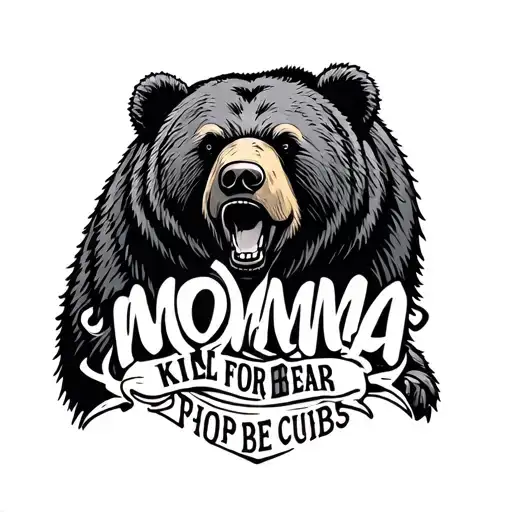 "momma bear kill for her cubs" tattoo design idea