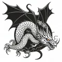 ouroboros dragon wrapped tattoo design idea