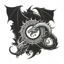 ouroboros dragon wrapped tattoo design idea