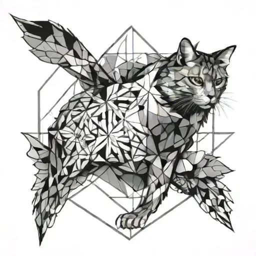A geometric design incorporating the theme of solitude in a black-grey style tattoo design idea