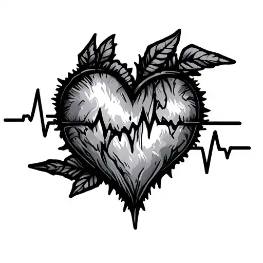 cute heart beat tattoo design idea