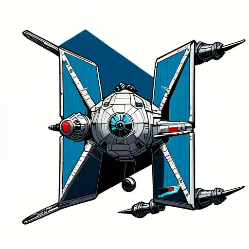 x wing chasing tie fighter tattoo design idea