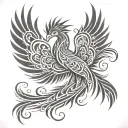 manly tribal phoenix, simple, tattoo design idea