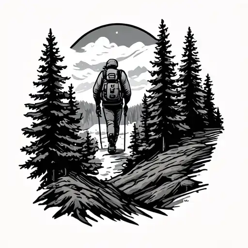 Hiking tattoo design idea