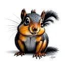 Chipmunk tattoo design idea