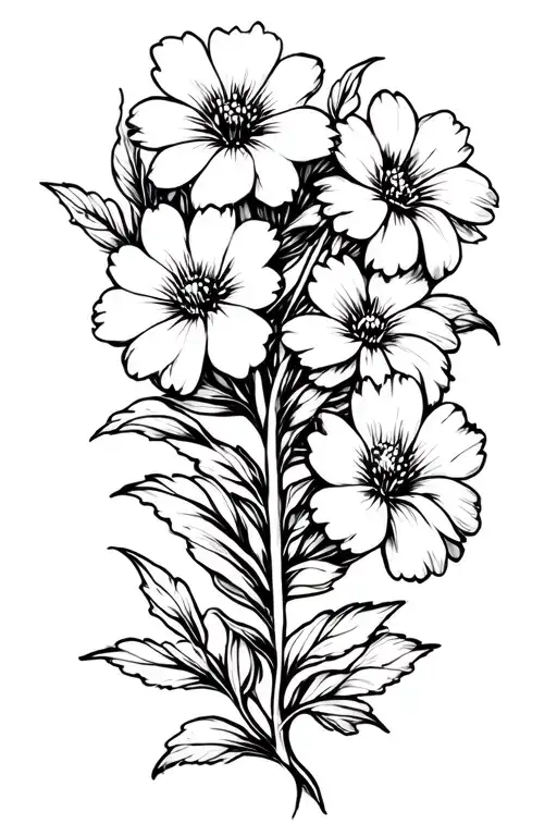 flowers with bones tattoo design idea