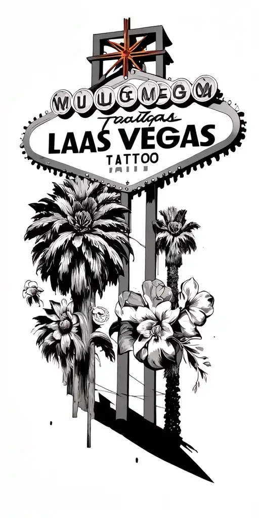 Las Vegas themes tattoo design idea