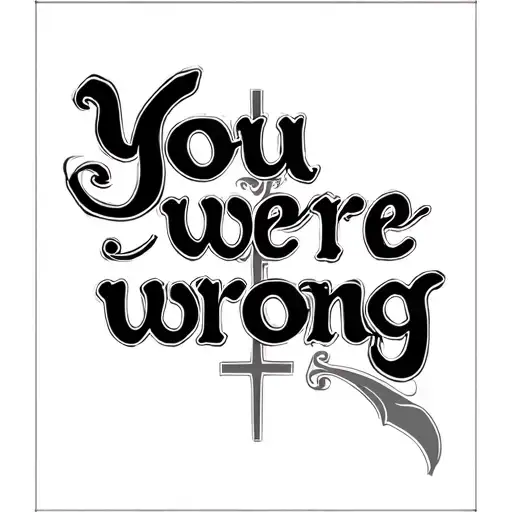 "You were wrong" cross christian tattoo design idea