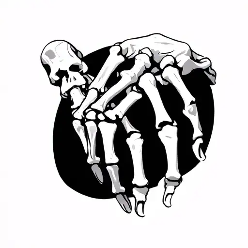 skeleton hand, grabbing my arm from above tattoo design idea