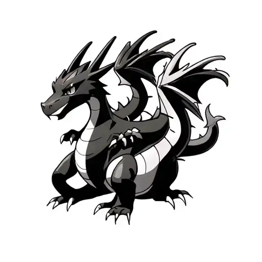 fine line 3 pokemon dragons vetical tattoo on ankle: top charizard, middle dragonite, bottom rayquaza. Ultrathin,minimal tattoo design idea