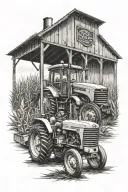 corn tractor barn tattoo design idea