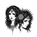 gypsy lesbian symbols tattoo design idea