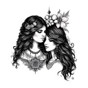 gypsy lesbian symbols tattoo design idea