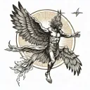 Icarus flying towards the sun  tattoo design idea