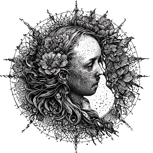 Eudaimonia triad no words tattoo design idea