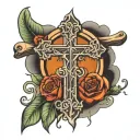 Cross with the word Faith tattoo with cross tattoo design idea