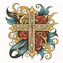 Cross with the word Faith tattoo with cross tattoo design idea