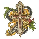 Cross with the word Faith tattoo with cross tattoo design idea