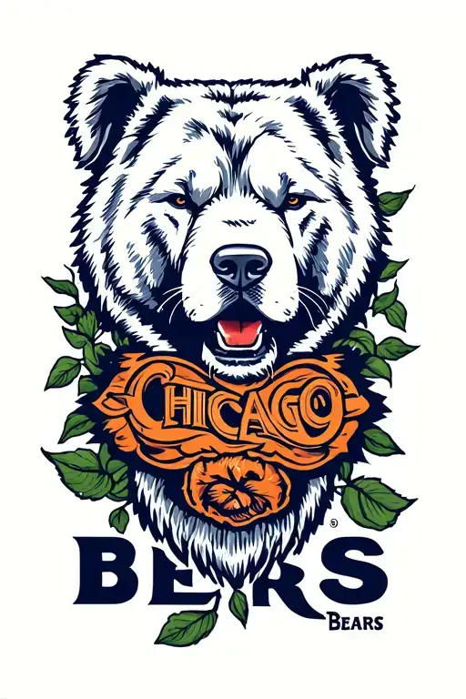 vines with Chicago Bears logo tattoo design idea