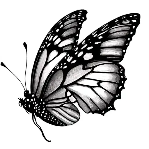 mini black butterflies tattoo design idea