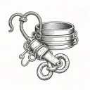 whip blindfold handcuffs tattoo design idea