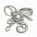 whip blindfold handcuffs tattoo design idea