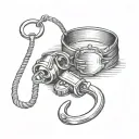 whip blindfold handcuffs tattoo design idea