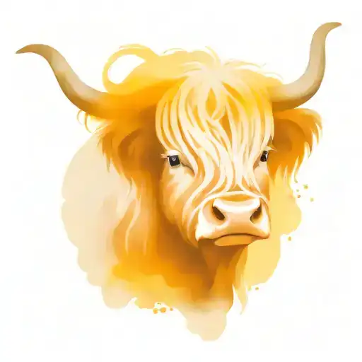 Highland cow tattoo design idea