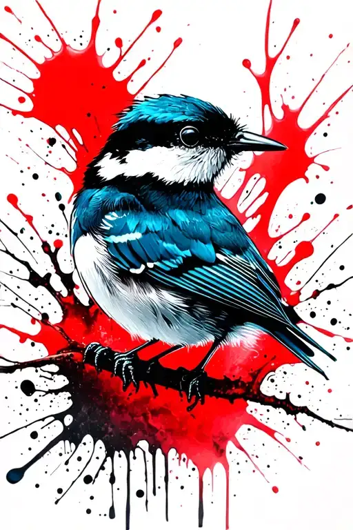 blue wren looking for mate tattoo design idea