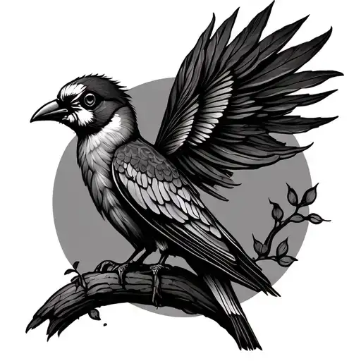 Oakland California tree with quetzal bird tattoo design idea
