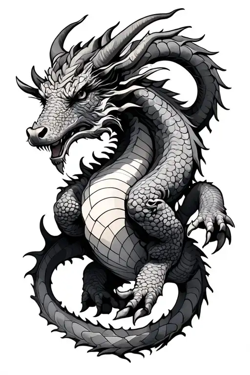 Ox And Dragon tattoo design idea