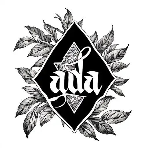 "ada" ada in cursive writing tattoo design idea