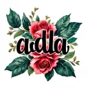"ada" ada in cursive writing tattoo design idea