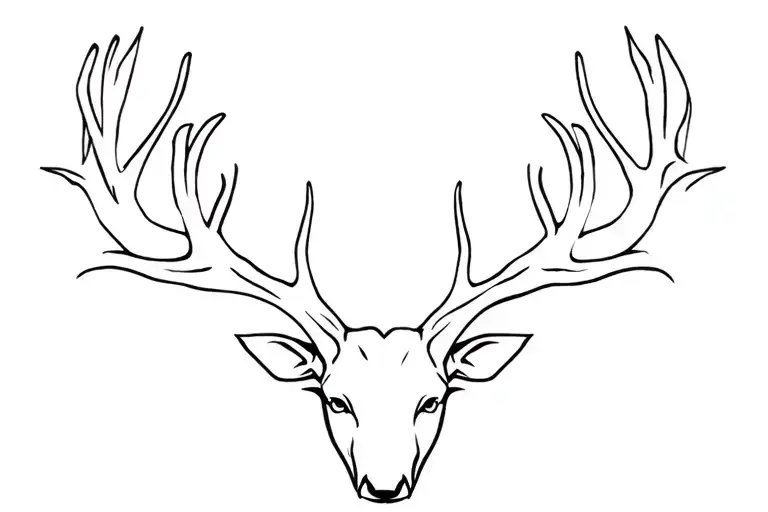 Irish elk head tattoo design idea
