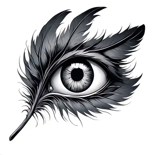 feather evil eye protection strength wisdom tattoo design idea