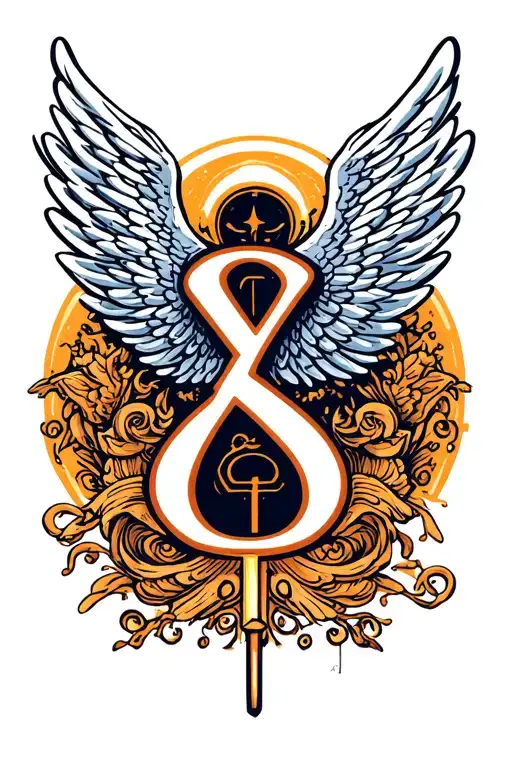 IGY6 ' IGY6' symbol with angel wings tattoo design idea