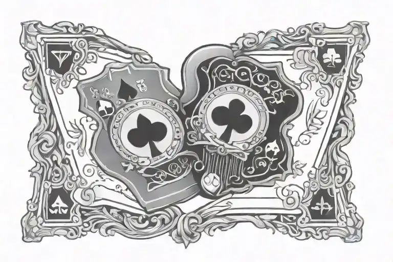 7-2 Texas Holdem hand with Amor Fati below tattoo design idea