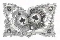 7-2 Texas Holdem hand with Amor Fati below tattoo design idea