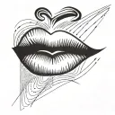 kiss mark tattoo design idea