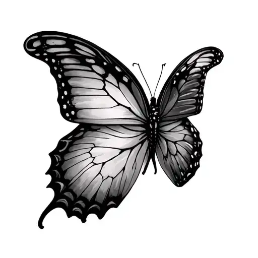 Half Butterfly Half carnat tattoo design idea