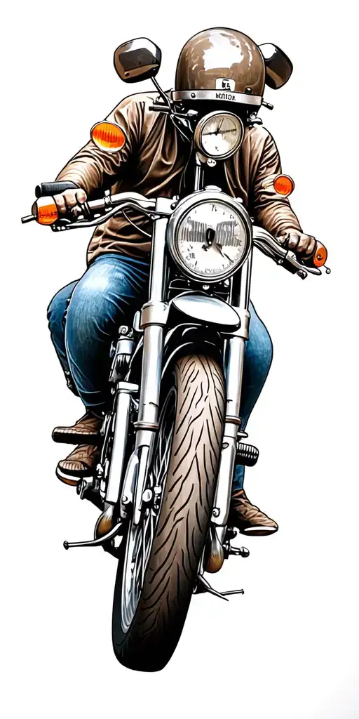 Old european motor bike tattoo design idea