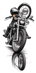 Old european motor bike tattoo design idea