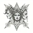 three Gemini tattoo design idea